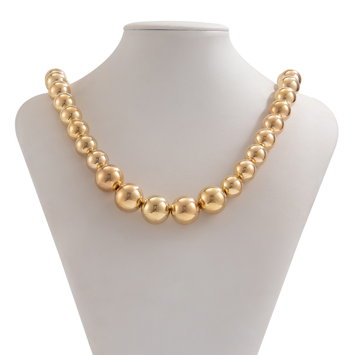60g Weight Necklace Classification CCB Chain Material ball chain Chain Type 1 Piece Quantity Casual, Holiday, Daily Occasion CCB Material Geometric, Solid Color Pattern Men's Gender Plating Design Vintage Style, Classic Style Style Ornament Men's Exaggerated CCB Round Beads Necklace Necklace Niche Personality Hip Hop Necklace Men 4