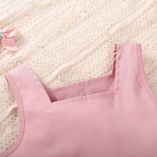 Summer baby vest suit ins cross-border girls' cute lace two-piece set children's short top suit