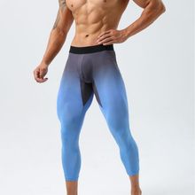 GYMBULL健身运动裤紧身七分裤男高弹锦纶健身美式裤