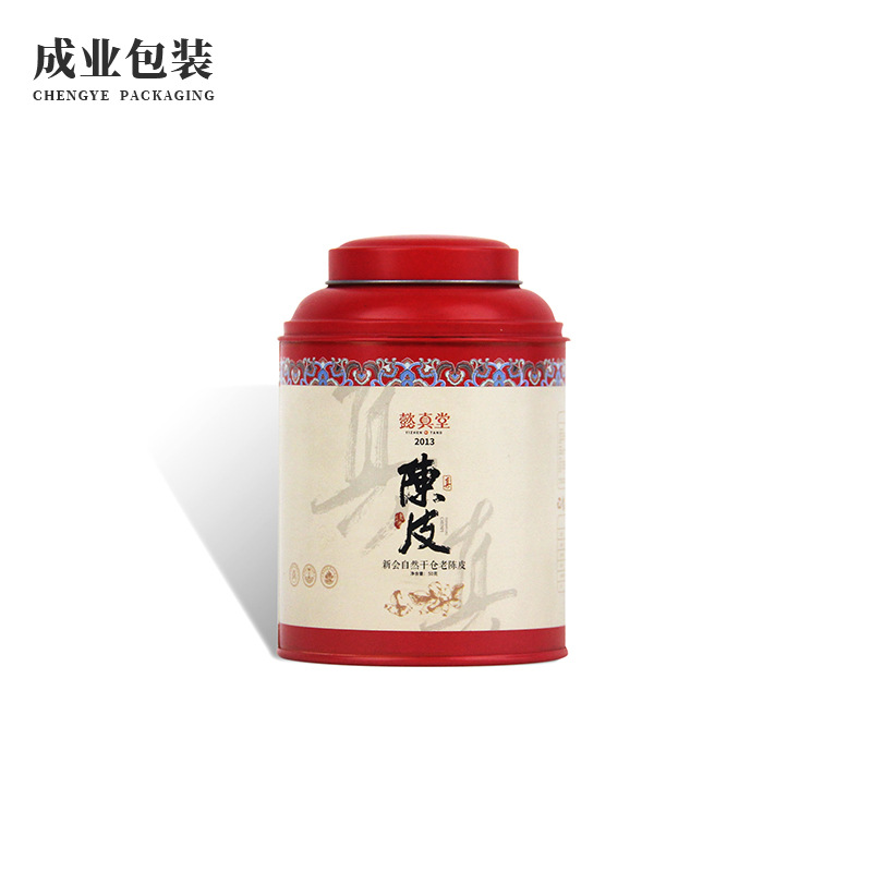 厂家现货批发马口铁茶叶罐 储物收纳茶叶铁罐 圆形茶叶包装铁盒