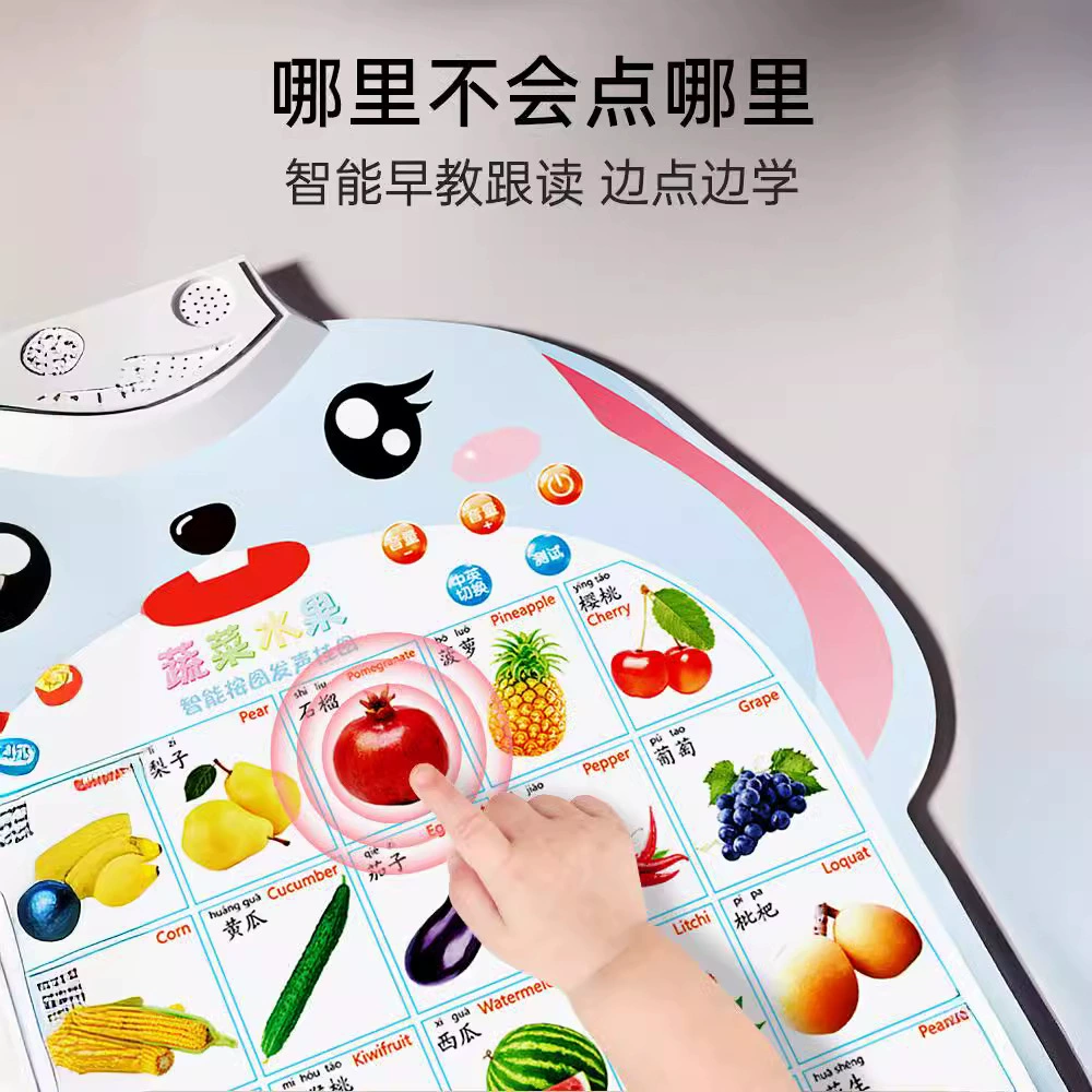 乐乐鱼 Rabbit, flip chart, cute toy, teaching brainteaser, with sound, early education