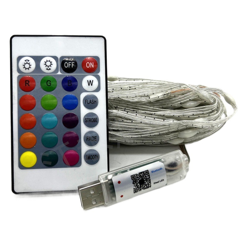 LED Cable de cuero USB5V Cadena de luz de control interno color mágico caballo agua corriente Cadena de luz Bluetooth música melodía traje de enchufe USB