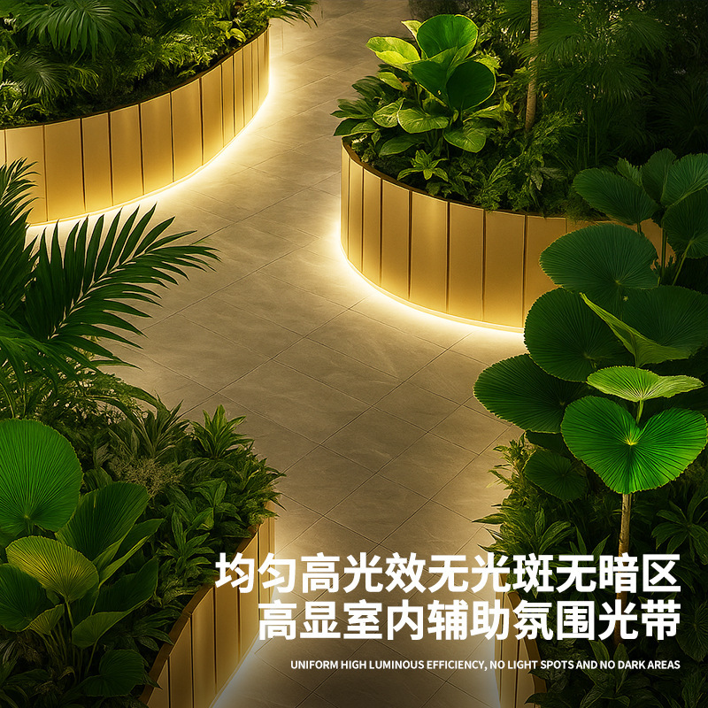 Tira de Luz LED de Silicona Sólida Cob, Barra de Luz de Alto Voltaje 220v, Autoadhesiva, Flexible, Impermeable para Exteriores, Luz Ambiental para Sala de Estar y Techo