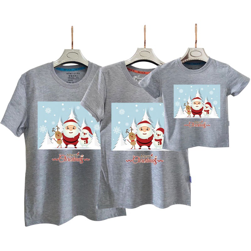 Navidad camiseta Navidad padre-niño traje Navidad muñeco de nieve manga corta Camiseta niños adultos FIESTA DE Año Nuevo uno o tres