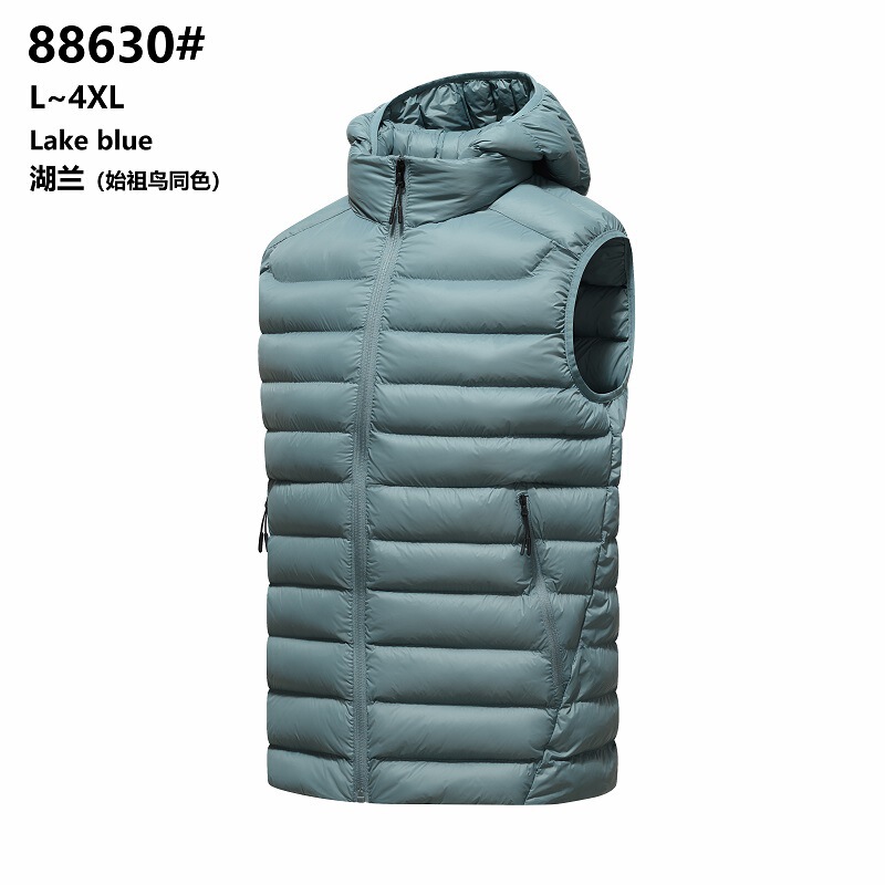 New casual down cotton vest for men, hooded, lightweight, fleece-lined, thickened, suitable for young and middle-aged individuals New casual down cotton vest for men, hooded, lightweight, fleece-lined, thickened, suitable for young and middle-aged individuals
