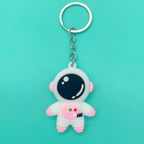 Cartoon Space Rabbit Keychain Couple Space Astronaut Soft Rubber Small Pendant Creative Back-to-School Gift Wholesale