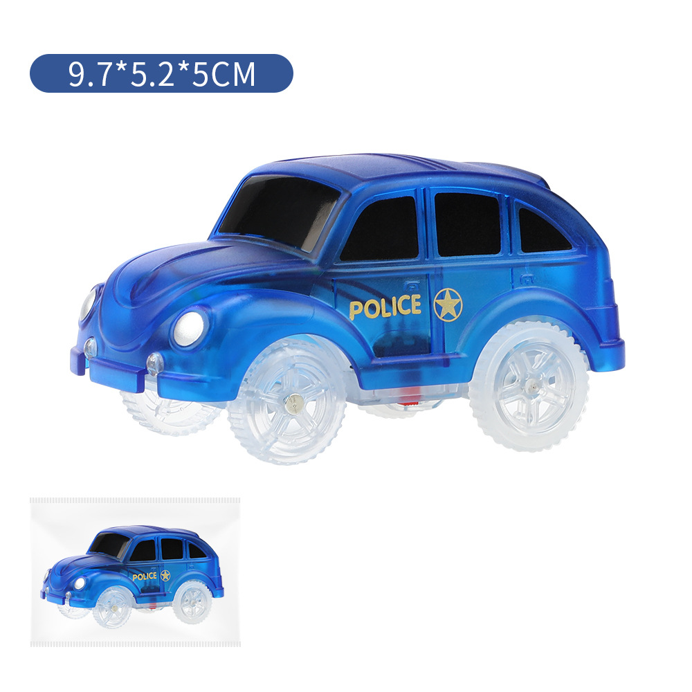 Eléctrico transparente 5-luz caramelo coche muñeca emisora de luz carril accesorios de juguete luz coche de policía ingeniería coche suministro transfronterizo