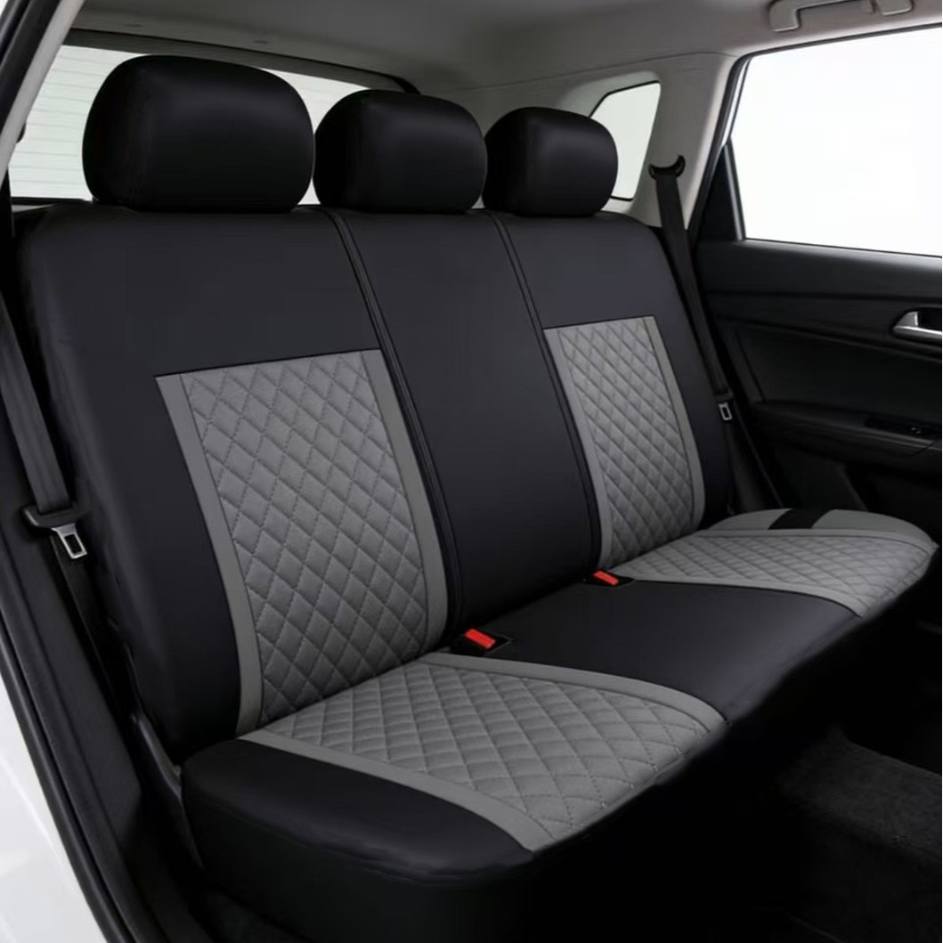 Manufacturer's universal car seat cover 3D horizontal stripe diamond pattern 9-piece set for five seats, suitable for cross-border e-commerce platforms like TEMU and Amazon