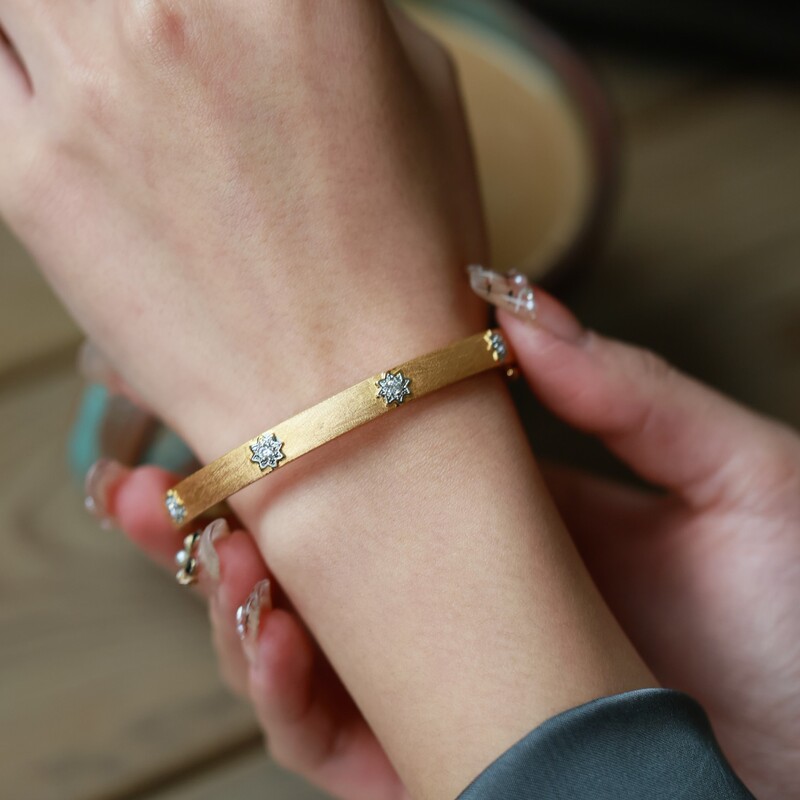 French Style Brushed Bracelet Jewelry Cloth Style Stacked Hand Jewelry Jewelry Dot Diamond Bracelet Small Fragrance Style