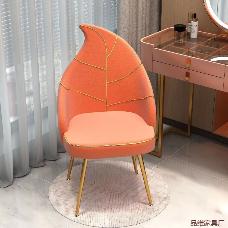 Nuevo tipo de silla de maquillaje de lujo ligero hogar dormitorio respaldo silla de almacenamiento silla de maquillaje