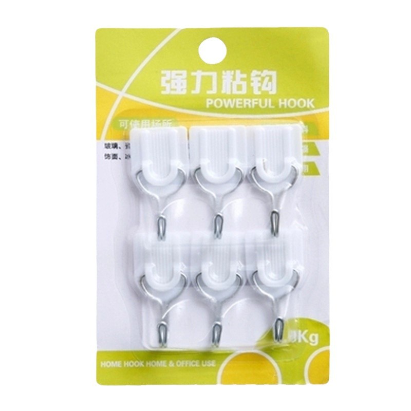 Gancho de plástico creativo detrás de la puerta sin rastro gancho adhesivo creativo gancho de plástico de pared de baño 6 ideas de gancho