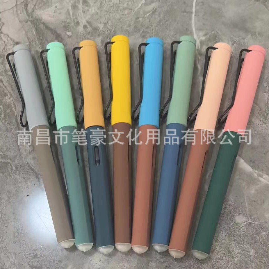 Pluma estilográfica correctora de postura, serie bicolor, punta de 0.38mm y 0.5mm, pluma estilográfica cómoda para estudiantes, cartucho de tinta universal de calibre 3.4
