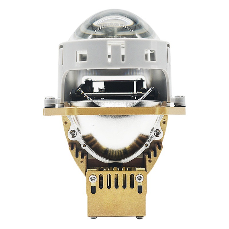 Linterna del coche LED de dos colores de doble luz de la lente de Luz Blanca Amarilla adecuada para lejos y cerca de la lente de foco de luz de giro integrado