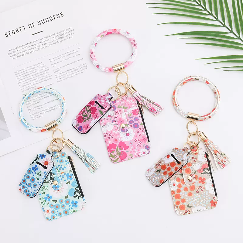 2025跨境现货欧美女士印花折边钱包竖包卡包拉链防盗卡片零钱包