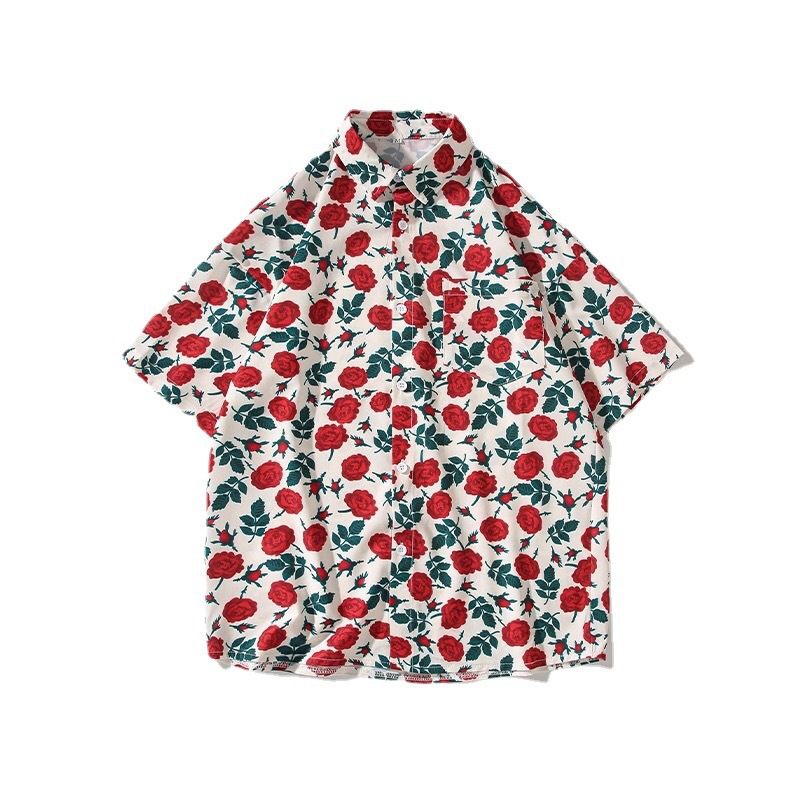 Summer shirt, beach trousers, set, trend shorts, with short sleeve, beach style 5