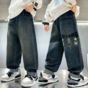Осенние детские джинсы для мальчиков подходят для подростков