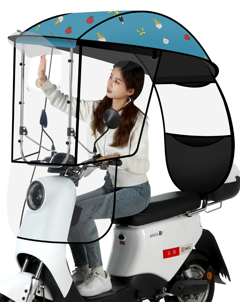 Electric Scooter Rain Canopy Detachable New Model Rainproof Windproof Sunshade Umbrella Canopy Safety Reinforced Thickened