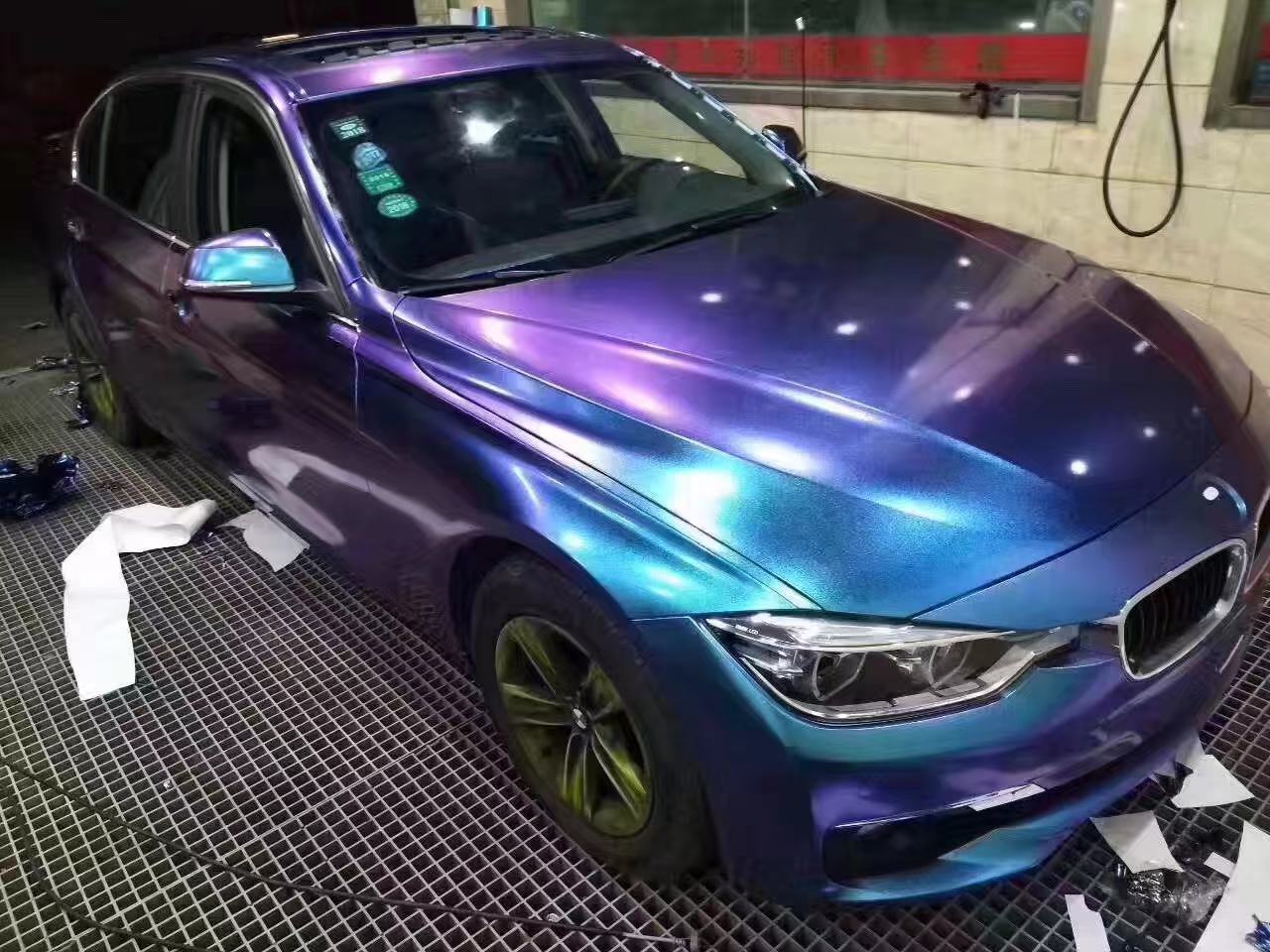 Car body color change film ceramic white chameleon bright white gradient gold red purple blue matte full car film