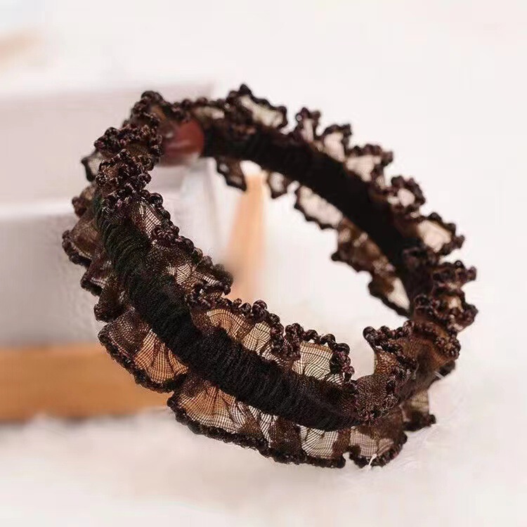 Korean-style Lace Leather Band Basic All-match Head Rope High Elastic Ponytail Ball Hair Ring Student Children's Hair Accessories Korean-style Lace Leather Band Basic All-match Head Rope High Elastic Ponytail Ball Hair Ring Student Children's Hair Accessories