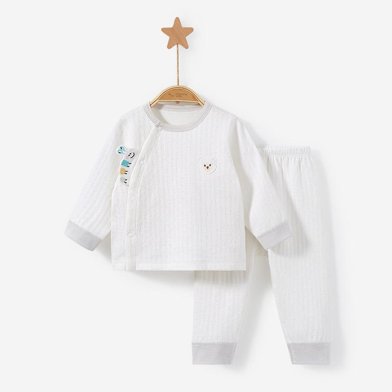 Ropa interior para niños traje primavera y otoño invierno Bebé puro algodón niños y niñas tocando fondo cálido ropa dividida bebé otoño ropa pantalones largos