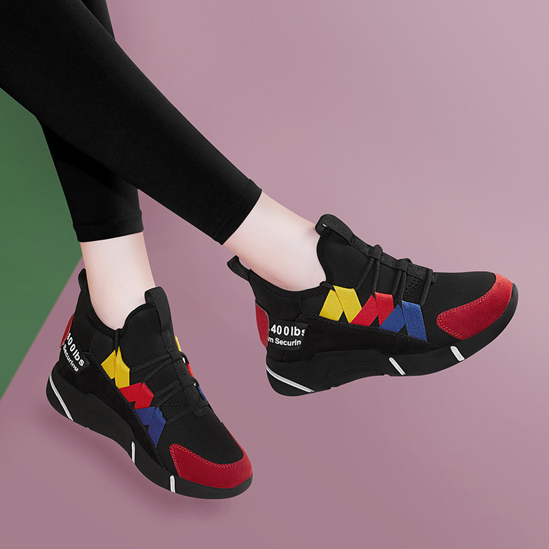 Giày sneaker nữ chunky đế dày tăng chiều cao, phối màu sành điệu mùa xuân hè 2025 — ML 8300-1 màu đỏ [có lót nhung] chiều cao gót 3.0cm, ML 8300 cao gót đỏ 3.0cm, ML 8300 màu xanh cao gót 3.0cm, ML 8300-1 màu xanh lam [có lót nhung] chiều cao gót 3.0cm