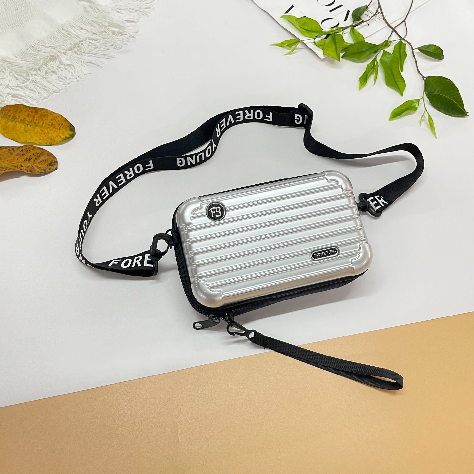 PC duro Shell bolsa de cosméticos fijo LOGO hombro mensajero bolsa de viaje conveniente bolsa de lavado bolsa de almacenamiento de equipaje