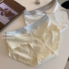10A 抗菌下着女性のカレッジスタイルカラーマッチング小さな新鮮な綿の女の子の下着 16 センチメートル延長股下女性の下着