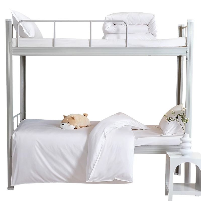 Blanco puro dormitorio de estudiantes ropa de cama de tres piezas de algodón puro sábanas de cama individuales cubierta de hoteles de estilo residencial cuatro piezas