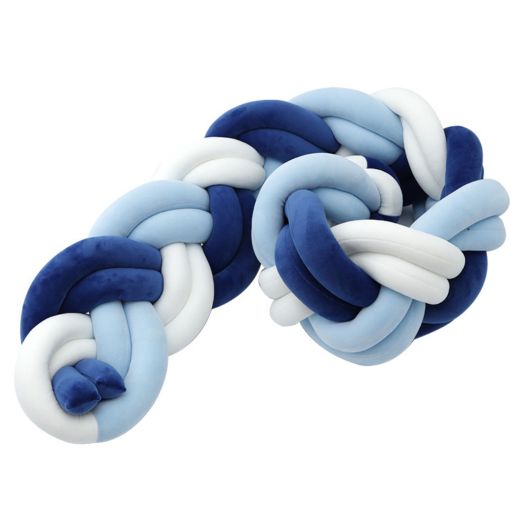 Cama de bebé tela cama cerca bolsa suave seis hebras trenzadas alta trenzada antichoque barrera de bebé grado madre