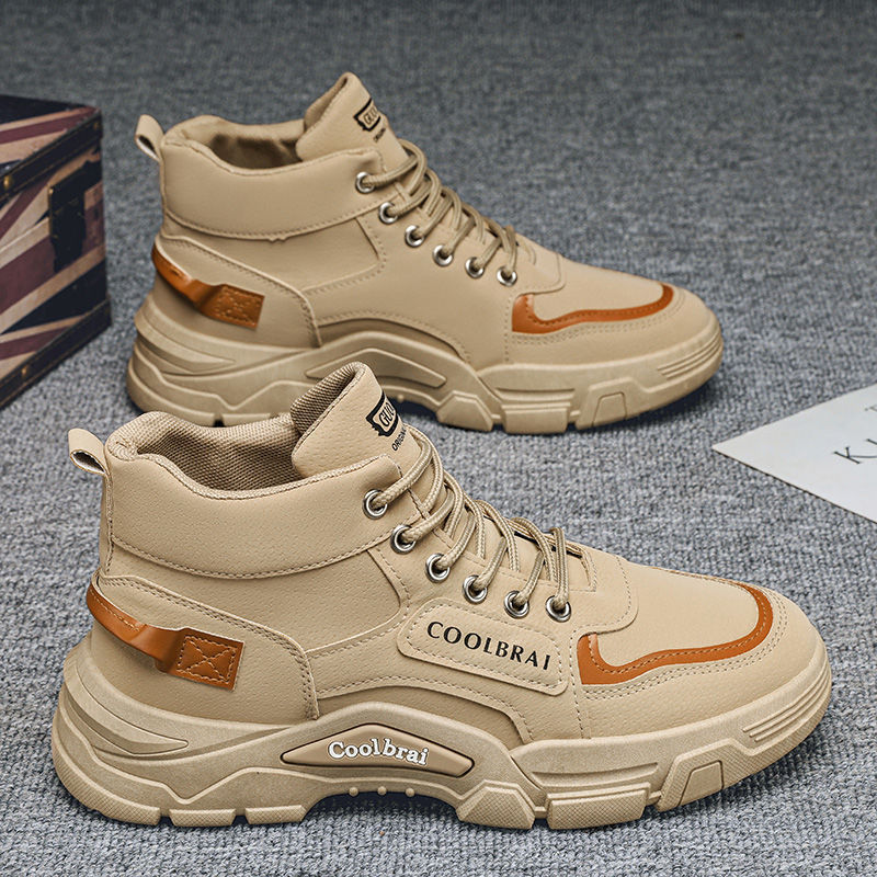 Zapatos de Hombre de Caña Alta, Estilo Informal para el Trabajo, Estilo Senderismo al Aire Libre, Protección Laboral, Construcción, Antideslizantes, Resistentes al Desgaste, Botas Martin, Invierno 2023