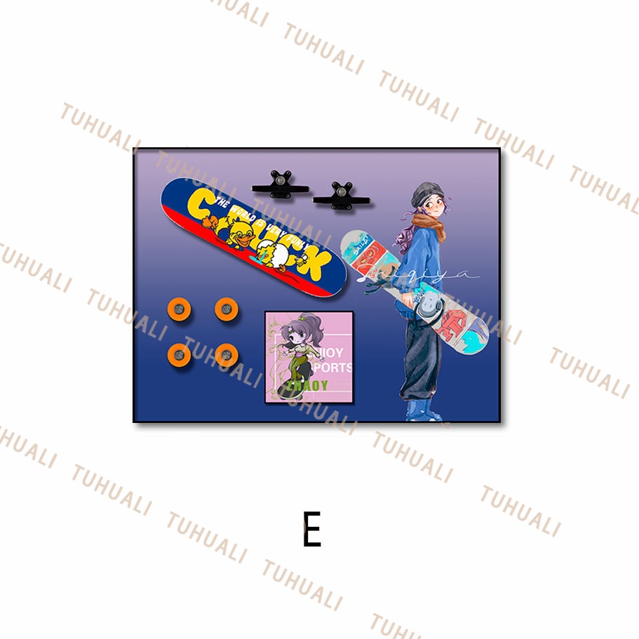 Pinturas decorativas de patineta Pinturas físicas tridimensionales Pinturas colgantes de juegos de moda Sala de estar Pasos de entrada Mural Habitación infantil simple Pintura de cabecera