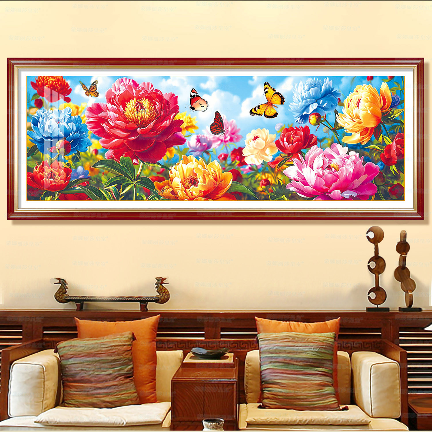 Mona Lisa Royal Cross Embroidery Dance nuevo estilo chino gran flor gran pintura decorativa clásica bordada a mano image 4