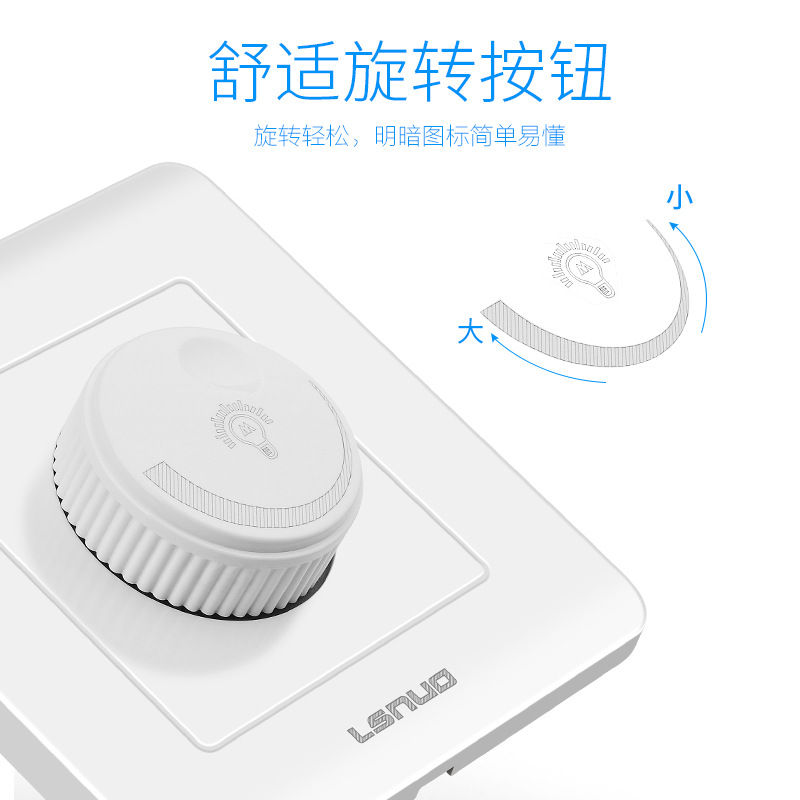 Switch Panel for 1000W High-Power 86-Series Adjustable LED Bulb with Infinite Rotary Dimmer Switch