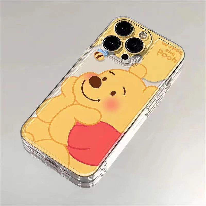 Winnie the Pooh for Apple 15Pro Max Phone Case Full Coverage iPhone14 13/12 Transparent 16Pro Cartoon