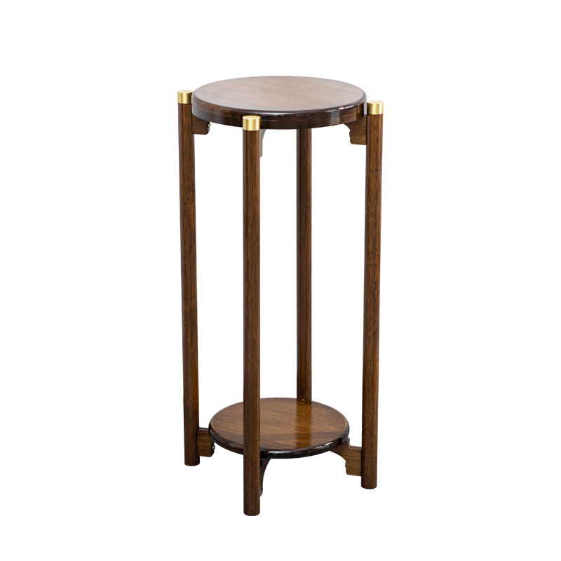 Soporte de flores de bambú de pie estante de almacenamiento interior maceta soporte sala de estar soporte de flores balcón verde rábano colgante orquídea chino soporte de flores
