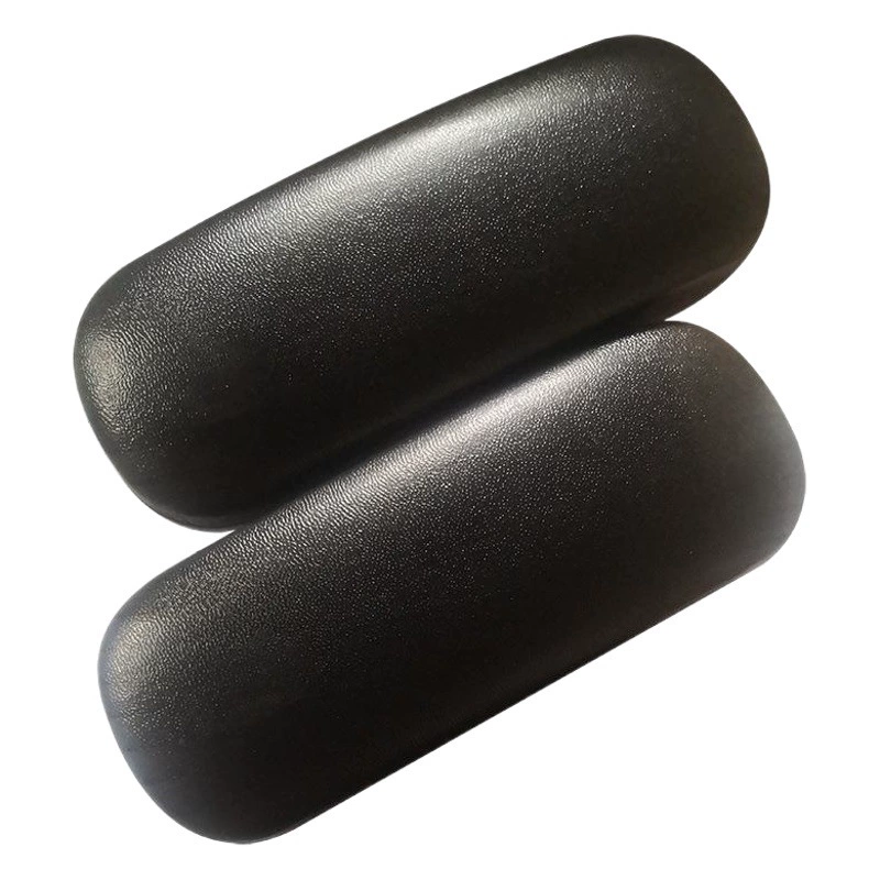 Черный чехол для очков из телячьей кожи, портативный антистрессовый чехол для очков для чтения, железная коробка, пружинный ящик для хранения очков для близорукости, высококачественный