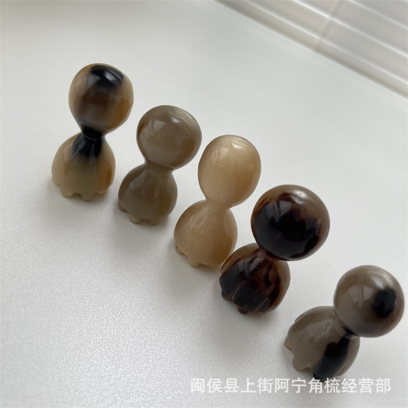 Horn Facial Massage Stick Lotus Pod Shape Hand Carved Guasha Tool for Face and Head key features
