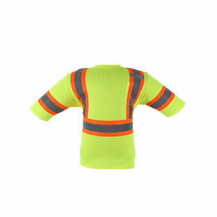Summer Safety Reflective Short-sleeved Work Clothes Breathable Bird Eye Cloth T-shirt Traffic Construction Safety Short-sleeved Advertising Shirt