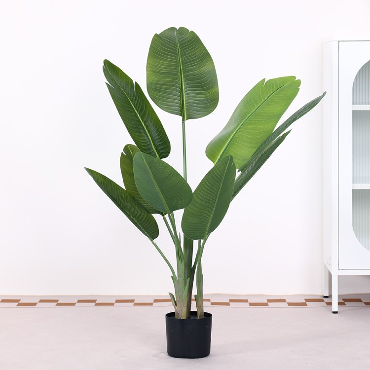 Planta Artificial en Maceta 1.2 m de Plástico y Tela para Decoración de Interiores