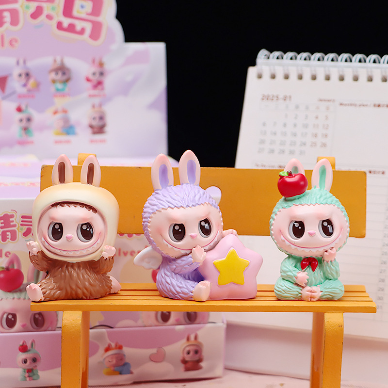 人形アブエルフアイランドブラインドボックスクリエイティブかわいいデスクトップ装飾車の人形の装飾品子供のためのギフト卸売|undefined