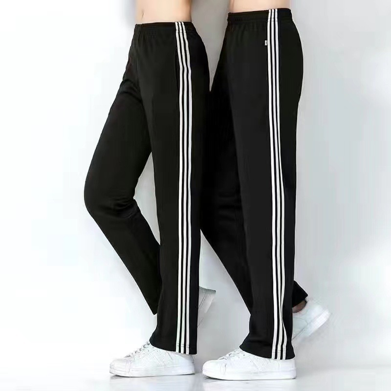 Black pants/White three bars (thin)