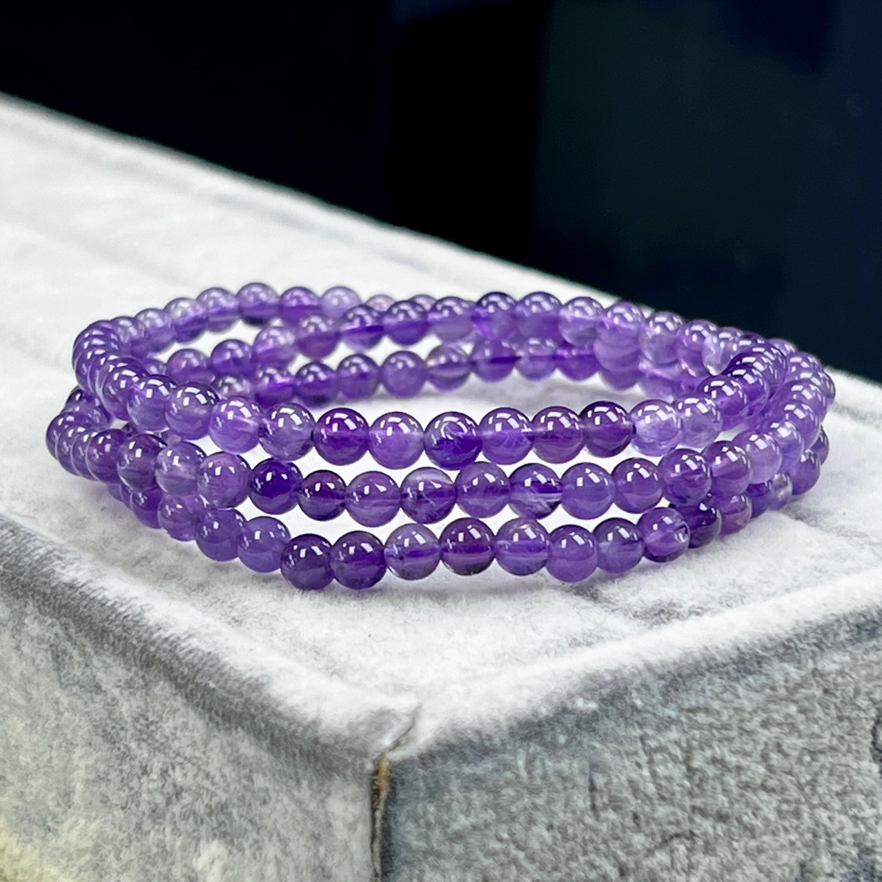Natural 4mm Amethyst Three Circle Multi-Circle Bracelet Live Room Welfare Transfer Simple Women's DIY Jewelry Wholesale