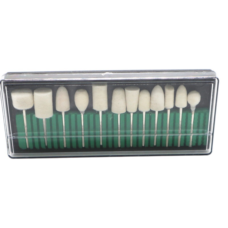 Juego de 12 cabezales de pulido de lana para taladro de uñas, cabezal de pulido de uñas eléctrico, juego de cabezales de pulido de lana, cabezal redondo.