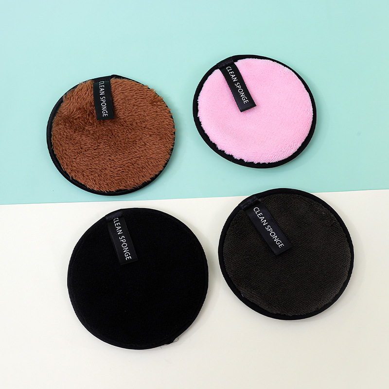 Estilo transfronterizo rejilla de piña desmaquillante de agua perezosa borla de polvo tipo redondo lavable de limpieza de doble cara esponja húmeda desmaquillante al por mayor