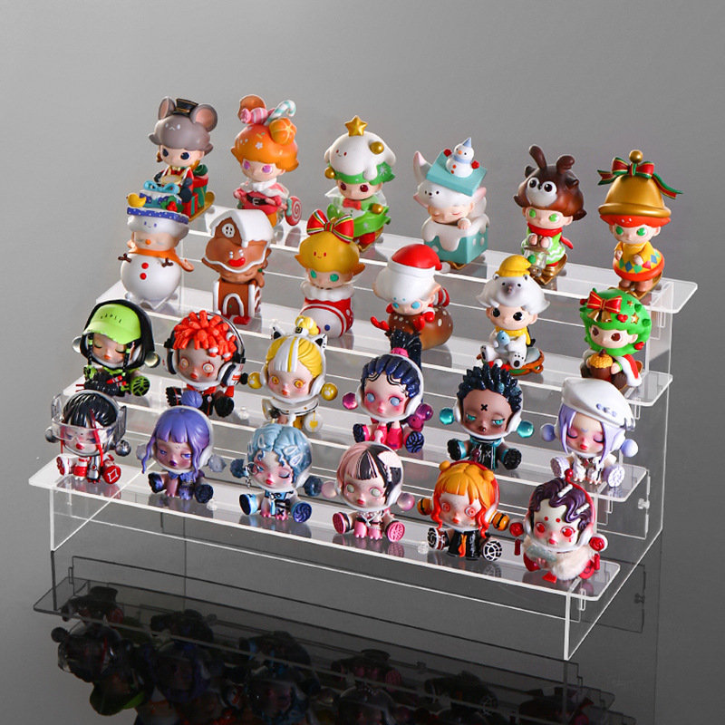 アクリル階段展示棚ブラインドケース透明多層泡マット陳列棚人形人形人形収納棚|undefined