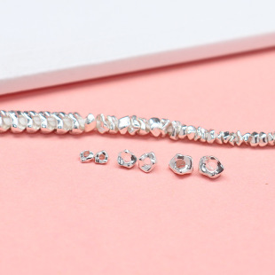 Handmade Silver Mini Shattered Silver Irregular Bead Extremely Fine DIY Accessories s925 Silver Bracelet Necklace Female Material
