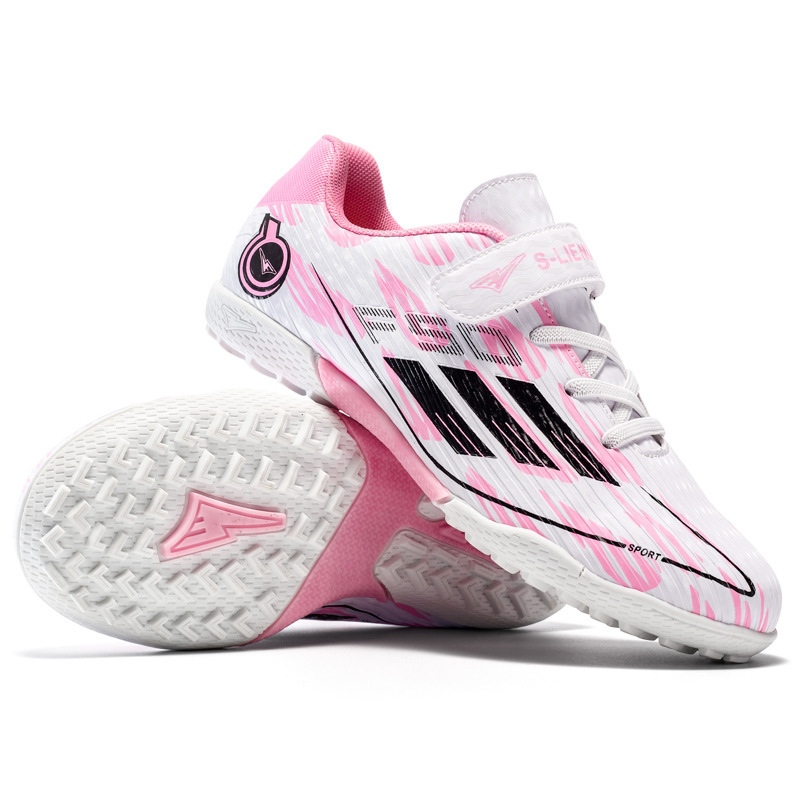 Tenis de Fútbol Infantil Turf de Caucho y TPU con Amortiguación y Cierre de Velcro para Césped Natural y Artificial
