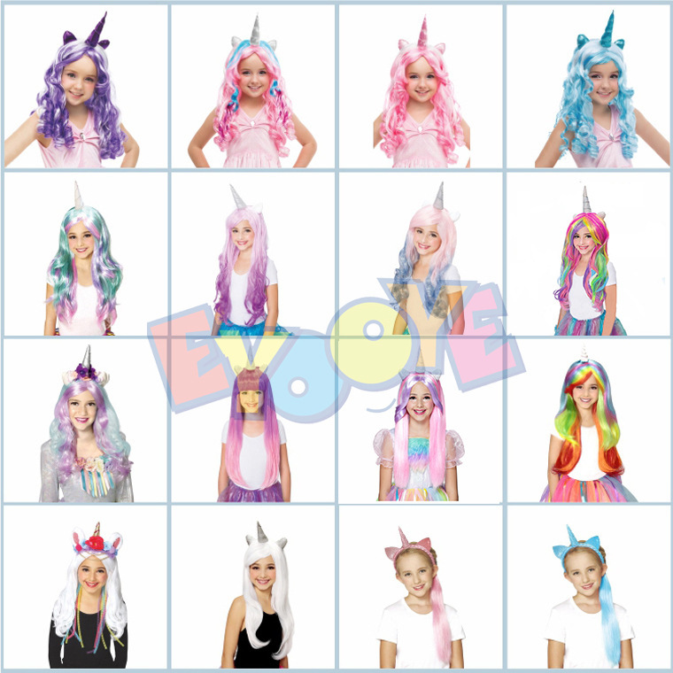 Cross-border Hot Pony Polly Color Anime Kids Cos Play Halloween Theme Party Little Pony Wig Cross-border Hot Pony Polly Color Anime Kids Cos Play Halloween Theme Party Little Pony Wig