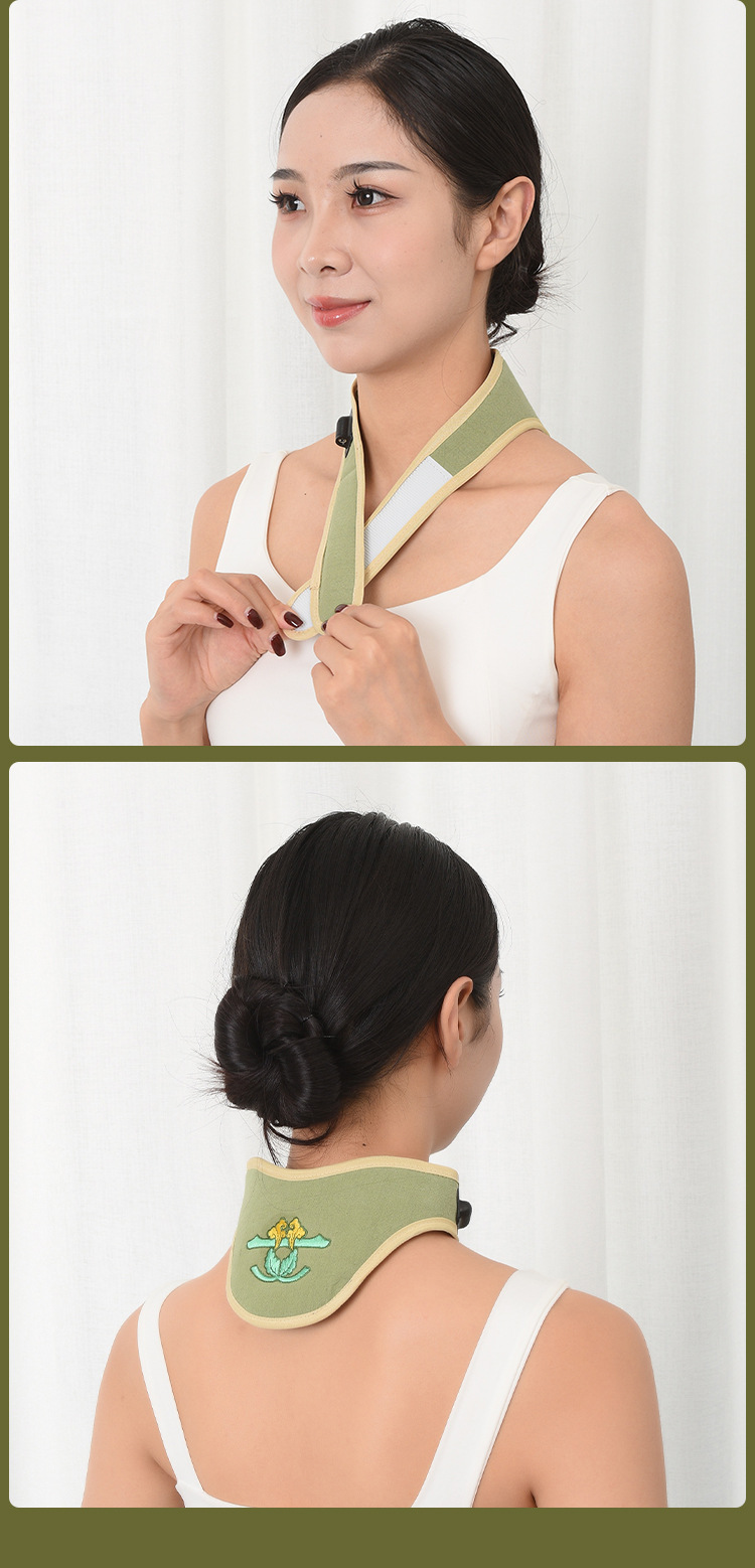 Mugwort Neck Heating Wrap Electric Moxibustion Warm Compress Bag with Ai Rong Herb Core for Neck Care preparation