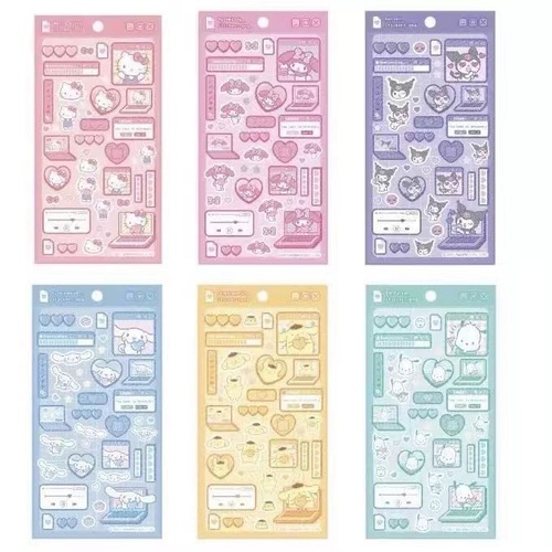 Cute Cartoon Series Sticker Creative Anime Gukka Sticker Pink and Cute Girl Heart Journal Decorative Sticker Wholesale